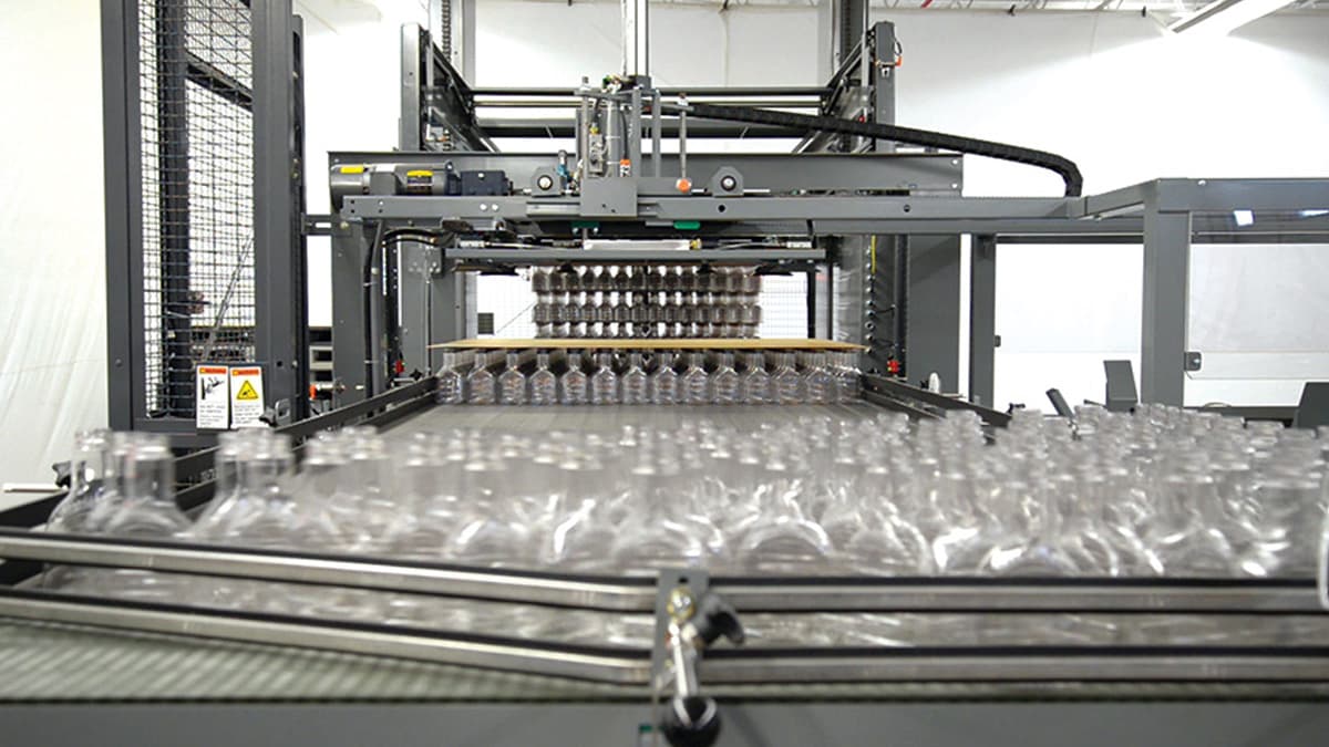 A-B-C bottle palletizing machine