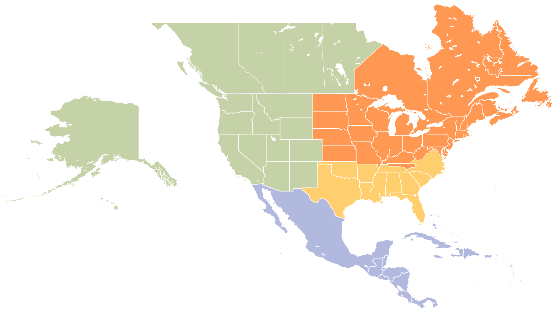 ABC Packaging North American Reps Map